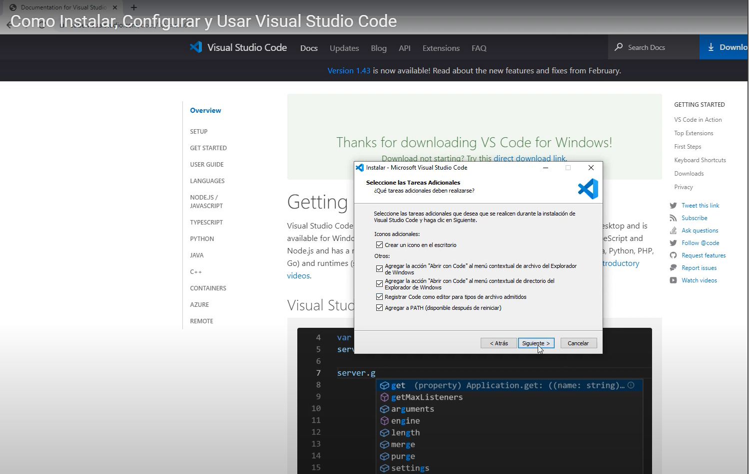 Vídeo Completo Como Instalar, Configurar y Usar Visual Studio Code ...