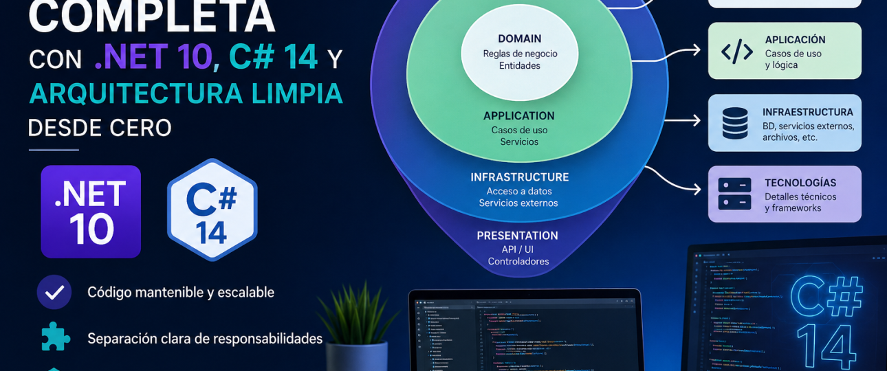 Cómo crear una aplicación completa con .NET 10, C# 14 y arquitectura limpia desde cero