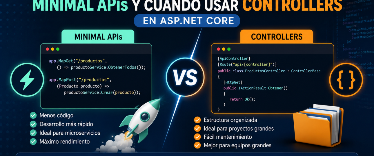 Cuándo usar Minimal APIs y cuándo usar Controllers en ASP.NET Core
