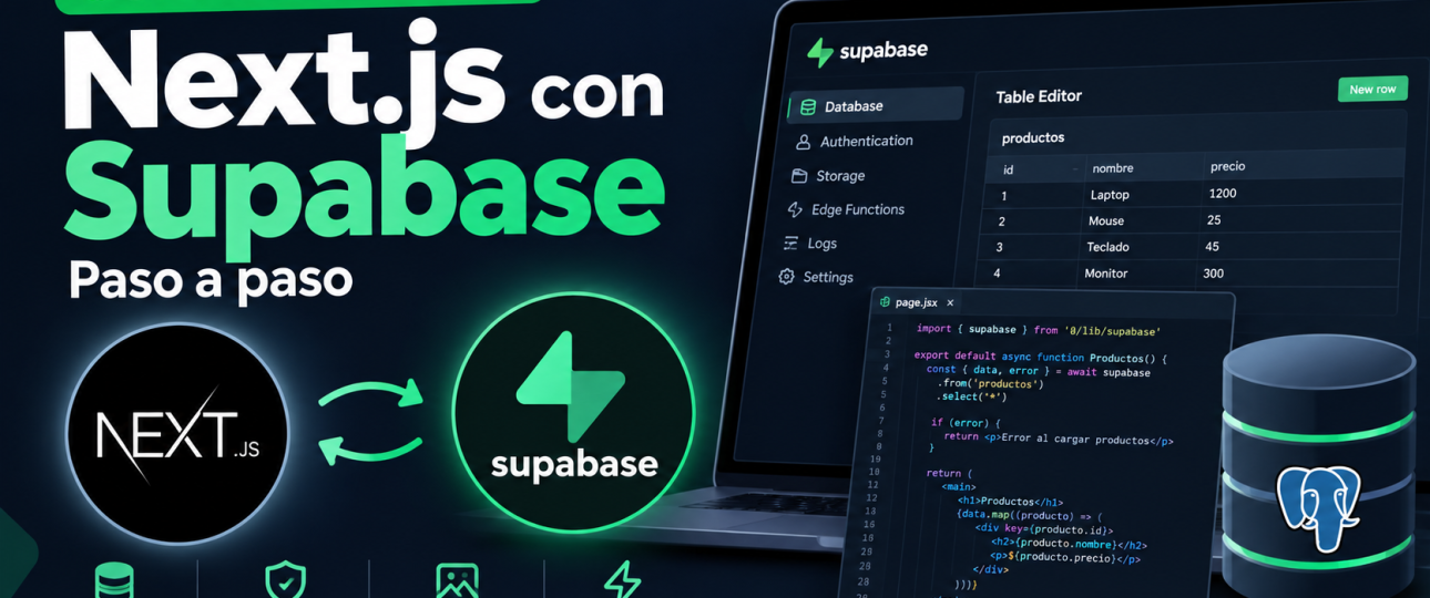 Cómo conectar Next.js con Supabase paso a paso