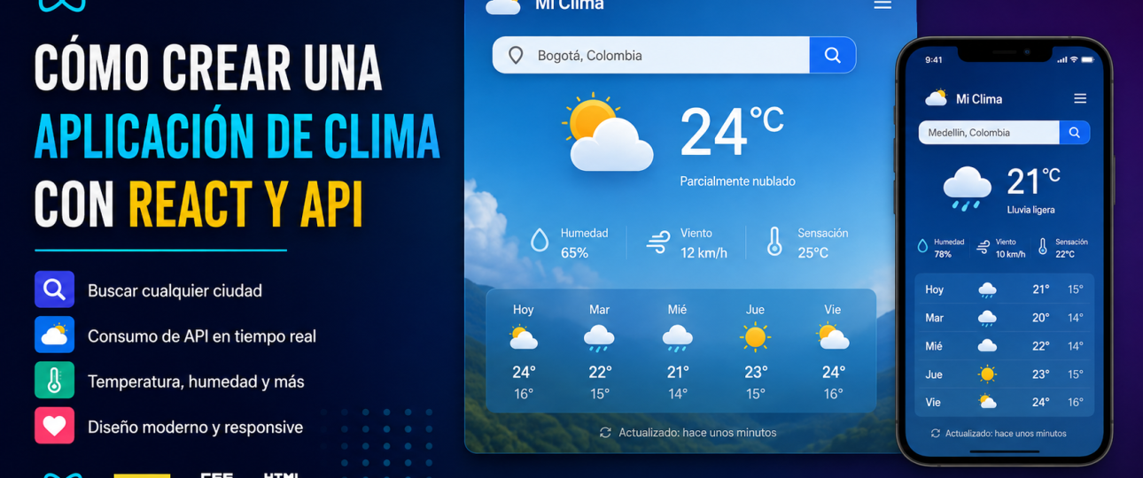 Cómo crear una aplicación de clima con React y consumo de API