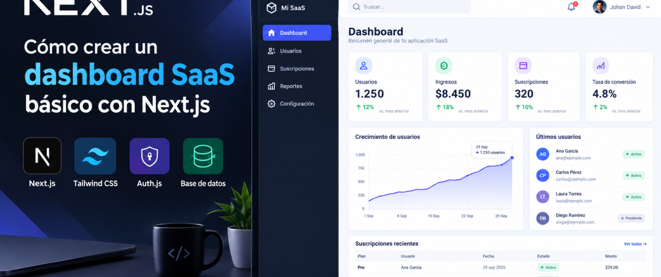 Tutorial Dashboard SaaS con Next.js y Tailwind