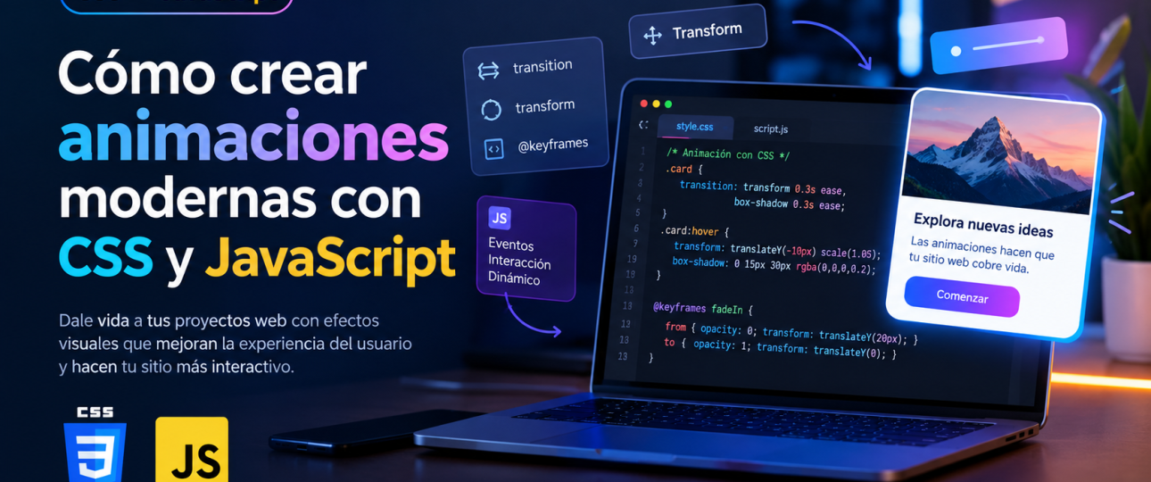 Animaciones web modernas con CSS y JavaScript