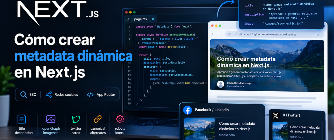 Cómo crear metadata dinámica en Next.js